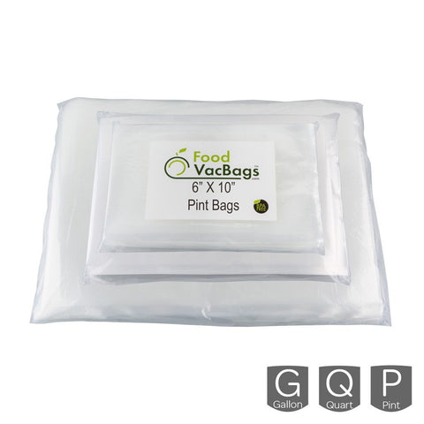 Bags - 150 FoodVacBags -  50 Pint, 50 Quart & 50 Gallon Bags - FoodSaver Compatible - Sous Vide