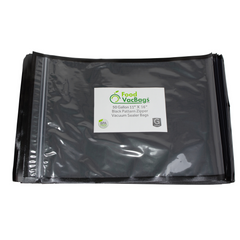 Zipper Bags - 50 FoodVacBags 11" X 16" Zipper Gallon Bags - Black & Clear - airtight- foodsaver compatible